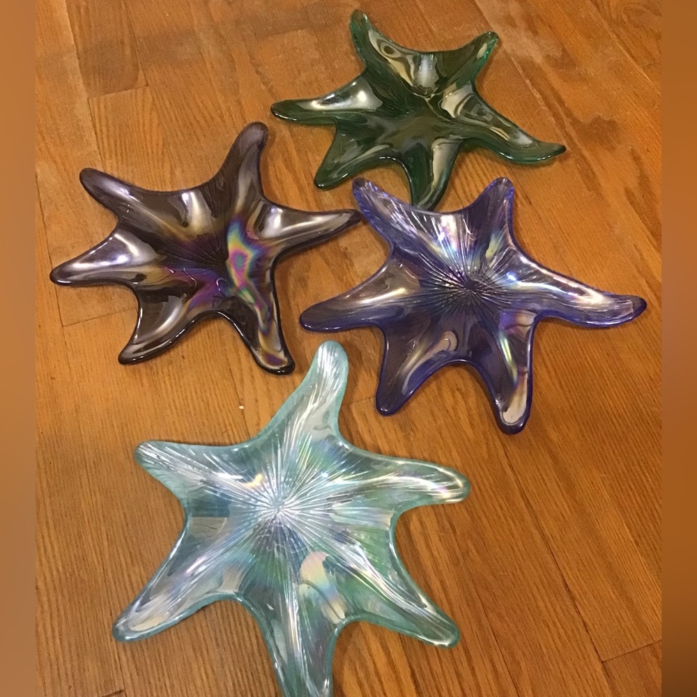 Handmade glass plates set of 4